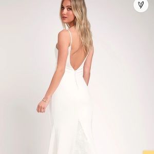 Taliana White Lace Button Back Maxi Dress - Lulus, NWT
